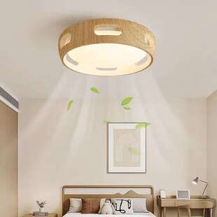 无叶风扇灯全光谱护眼卧室吸顶风扇灯隐形静音无叶110v吊扇灯具