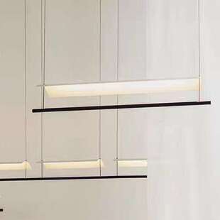 日式瓦檐瓦片设计师长条餐厅吊灯新中式极简茶室吧台禅意一字灯具