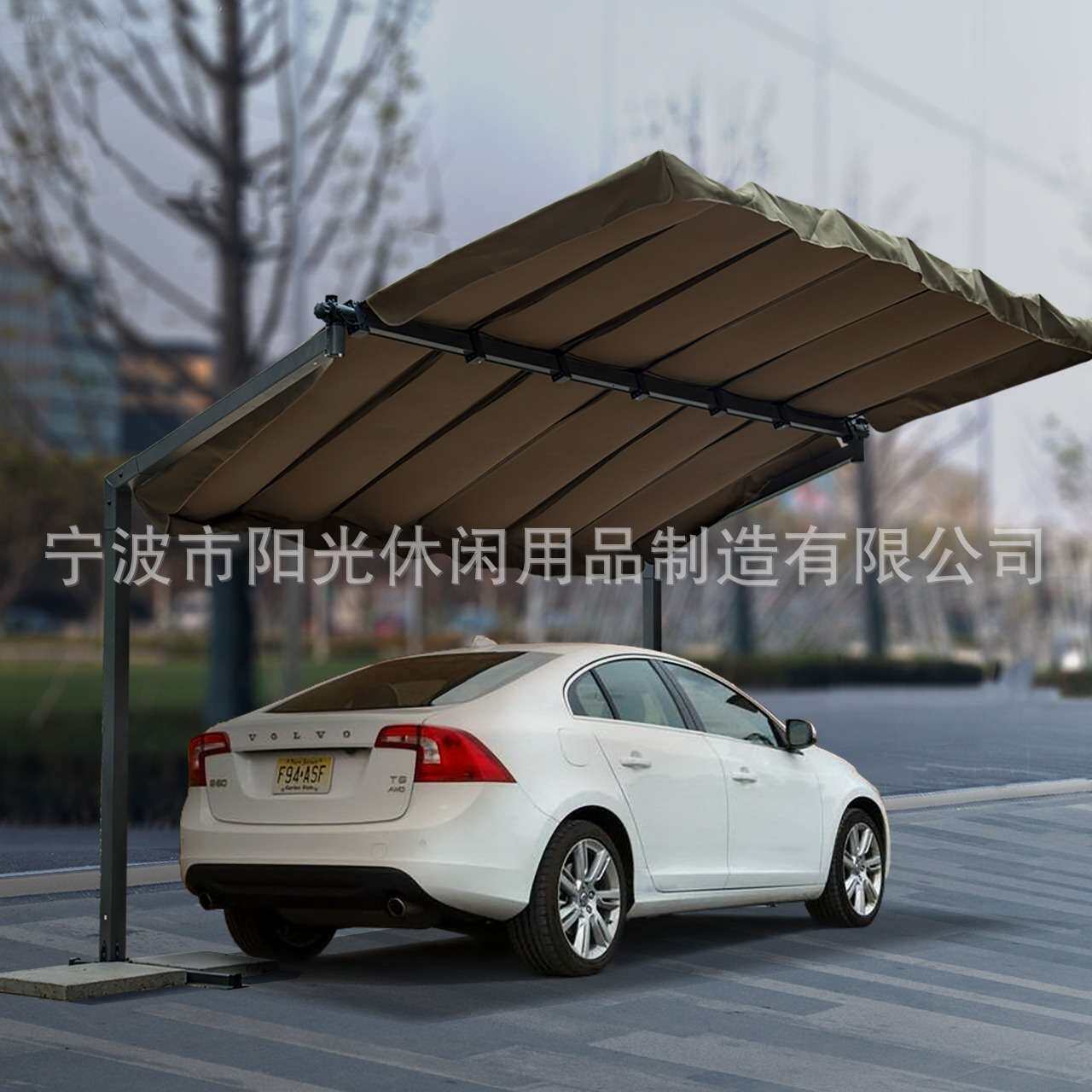凉棚停车棚汽车蓬侧立式双柱大伞遮阳户外太阳篷伞花园庭院休闲篷