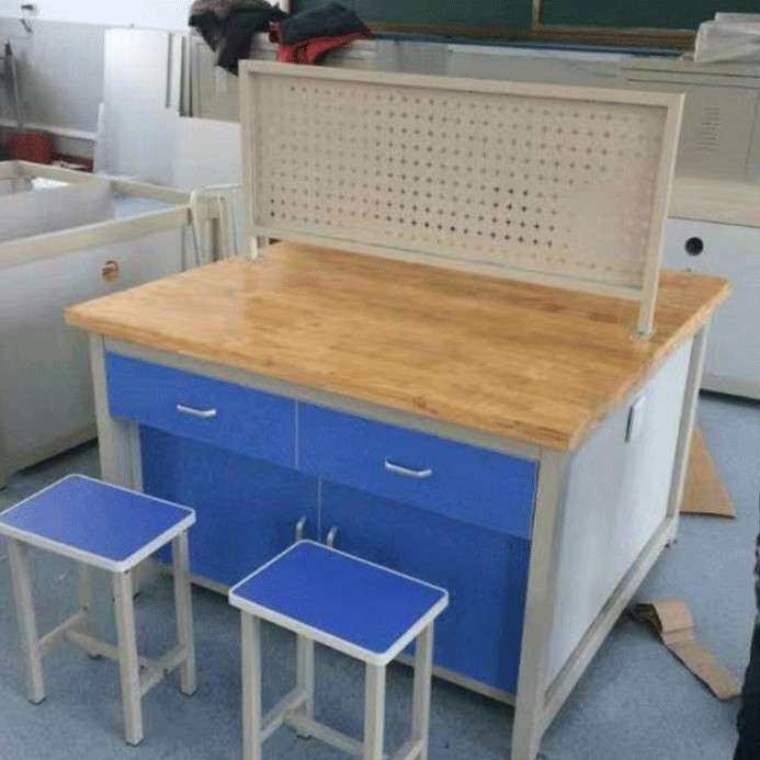 厂家直销橡松木台面劳技桌手工操作台综合实践探究桌钢木实训桌