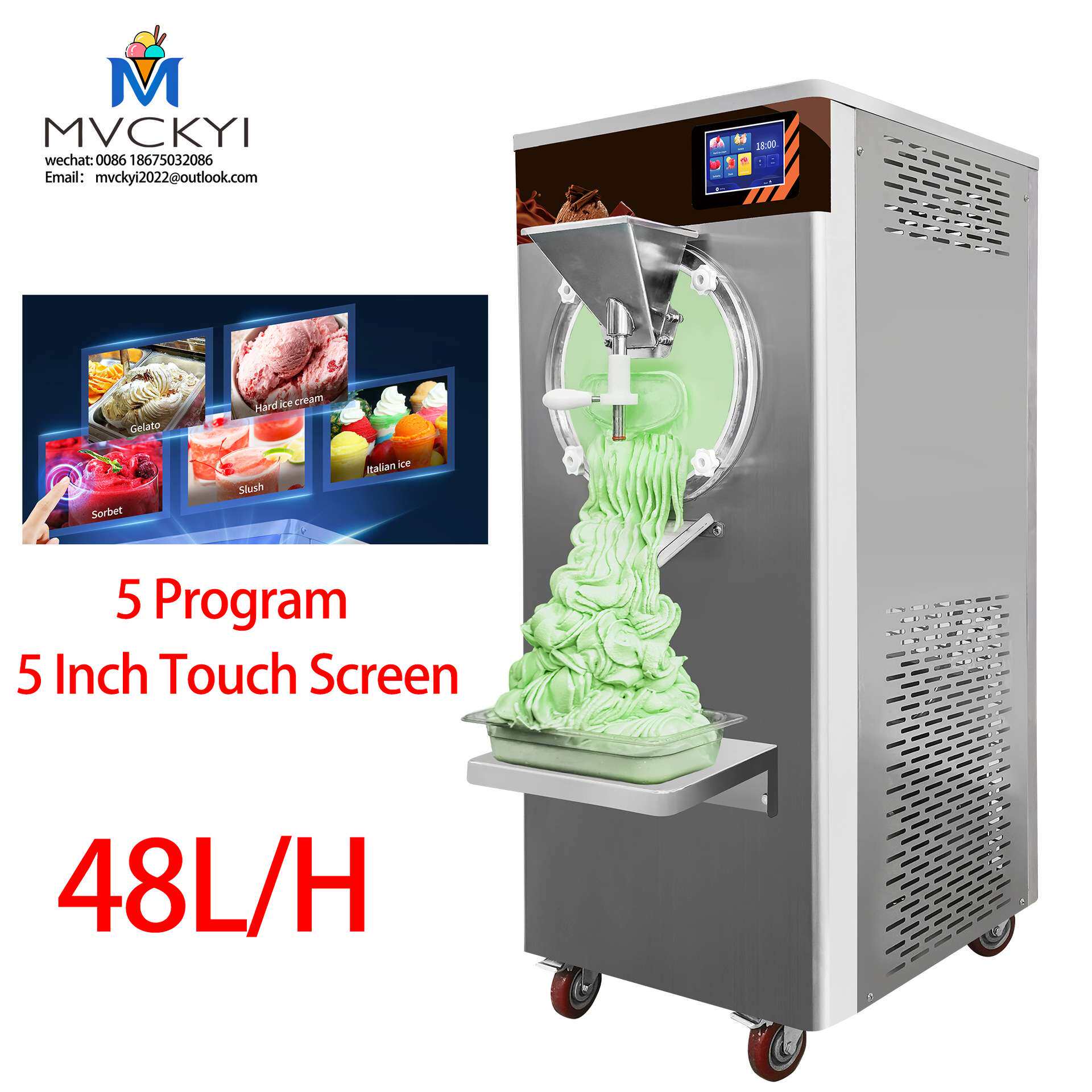 厂家供应冰淇淋机商用gelato硬质冰淇淋机大产量冰淇淋制作机摆摊