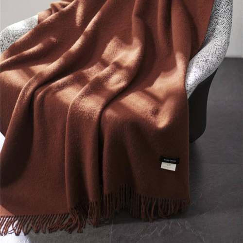 简奢柔亨内蒙古羊毛毯 亲肤透气保暖沙发盖毯 美拉德风午休毯子