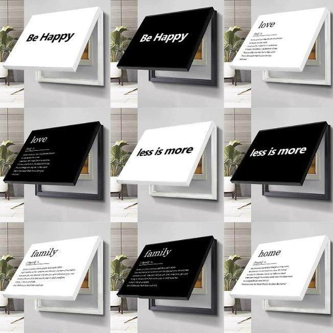 字母电表箱装饰画黑白配电盒遮挡免打孔弱电源开关挂画多媒体盖板