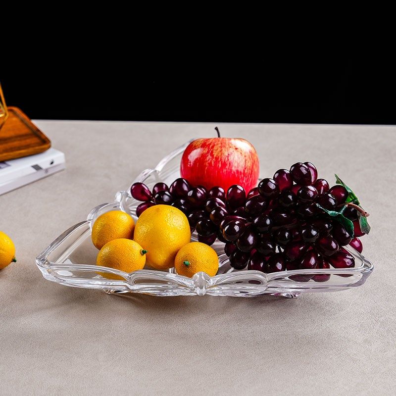 轻奢无铅玻璃水果盘家用客厅茶几零食糖果干果点心托盘点心摆放盘