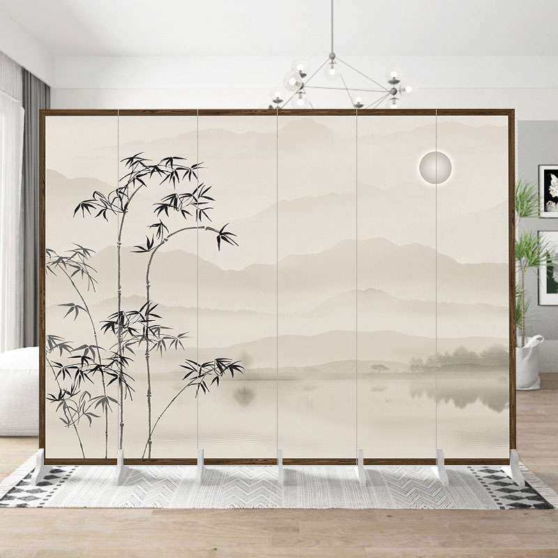 入户屏风家用隔断酒店办公室客厅饭店实木遮挡轻奢现代简约可折叠