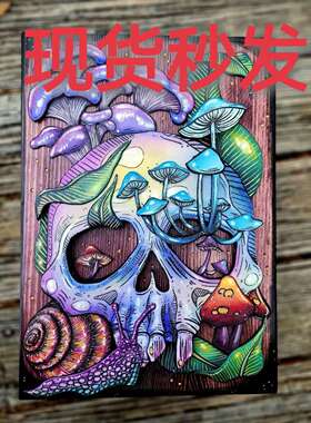 跨境 Skull and Nature Hidden Key Box紫色骷髅盒钥匙箱家居木盒