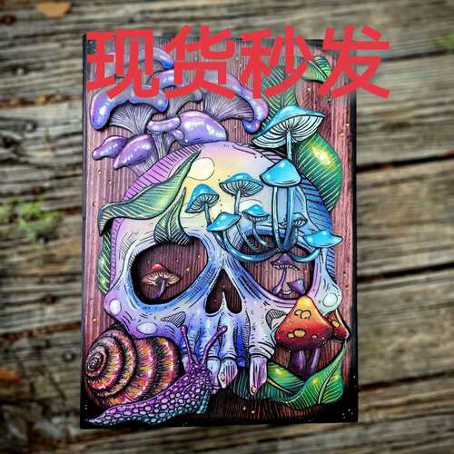 跨境 Skull and Nature Hidden Key Box紫色骷髅盒钥匙箱家居木盒