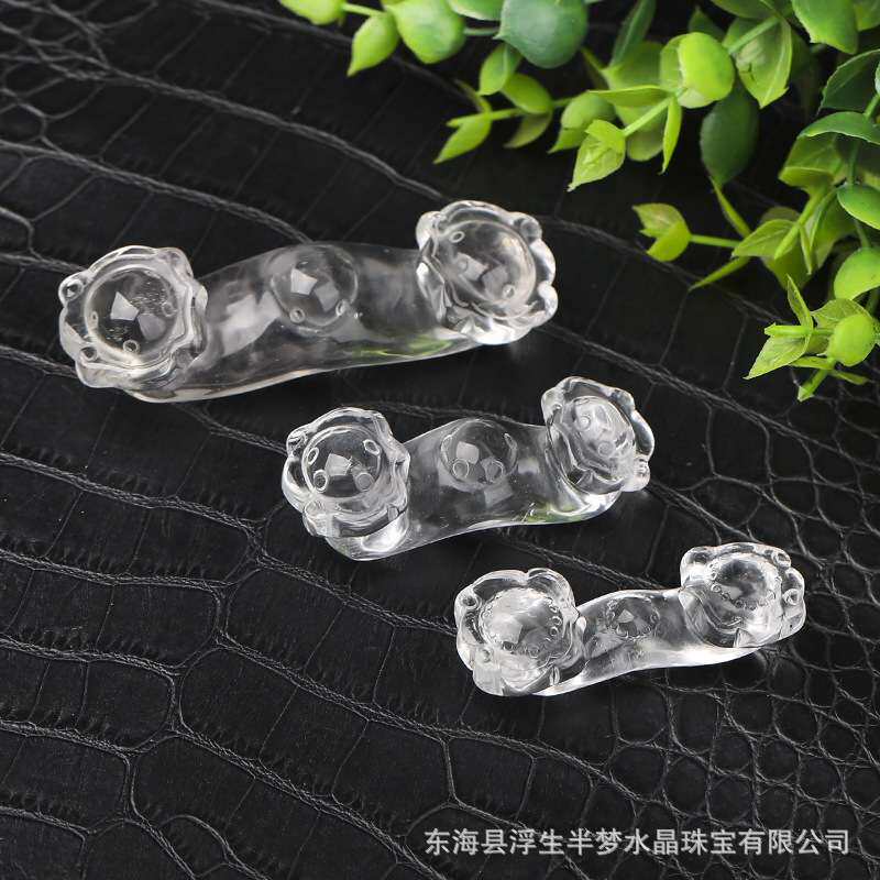 天然水晶如意顺摆件吉祥如意居家装饰摆件把玩小挂件水晶原石饰品