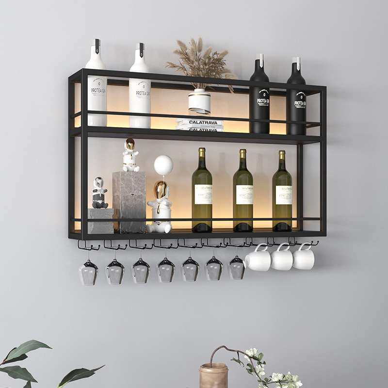 家用酒柜壁挂酒架置物架创意餐厅墙上展示架铁艺墙面红酒架子挂墙