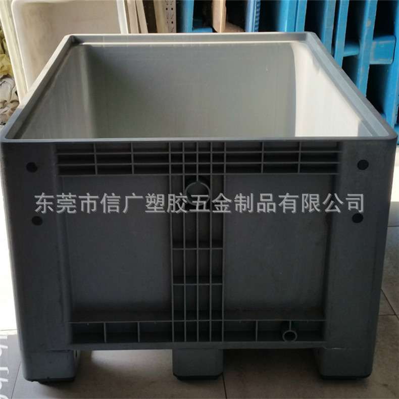 厂家供应耐冲击加硬1210卡板箱 周转箱式塑胶托盘 可叉车物流箱子