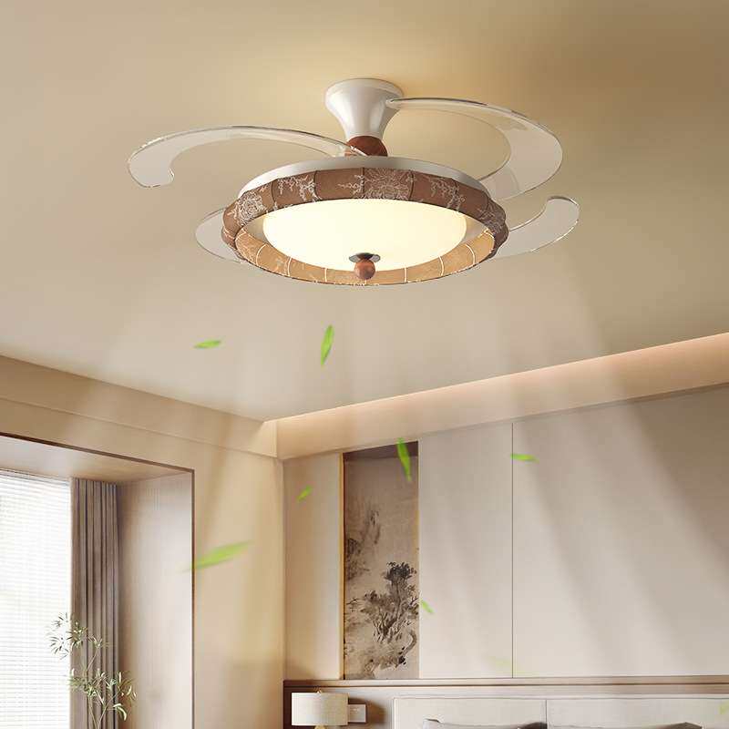 2025新款中古风静音智能客厅主灯餐厅吊灯带电风扇灯一体吊扇灯具