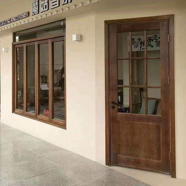 老榆木套间门酒店民宿平开门卧室简约套间门实木简约室内单开门