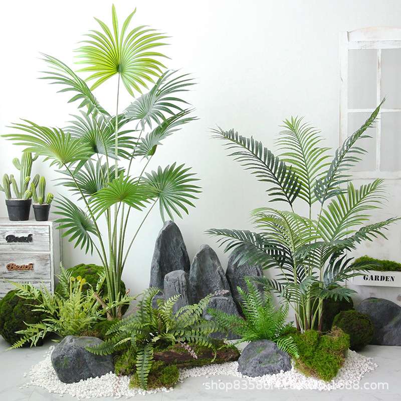 仿真龟背树旅人蕉植物天堂鸟绿植盆栽室内假盆景店面橱窗套装摆件