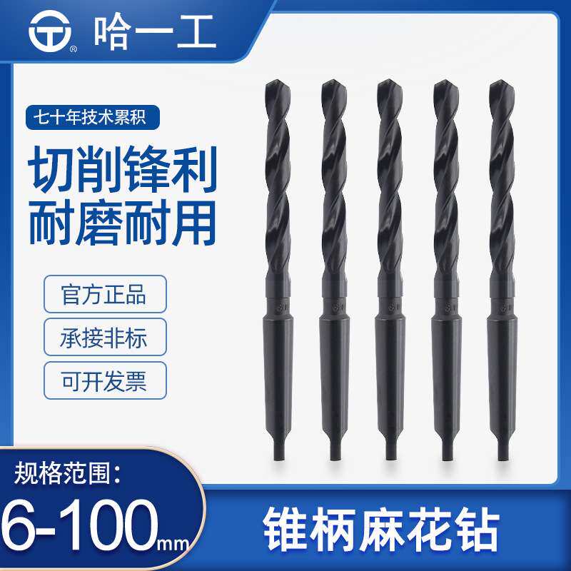 哈一工高速钢锥柄麻花钻头HSS莫氏车床钻床钻头50 60 75 80 90mm