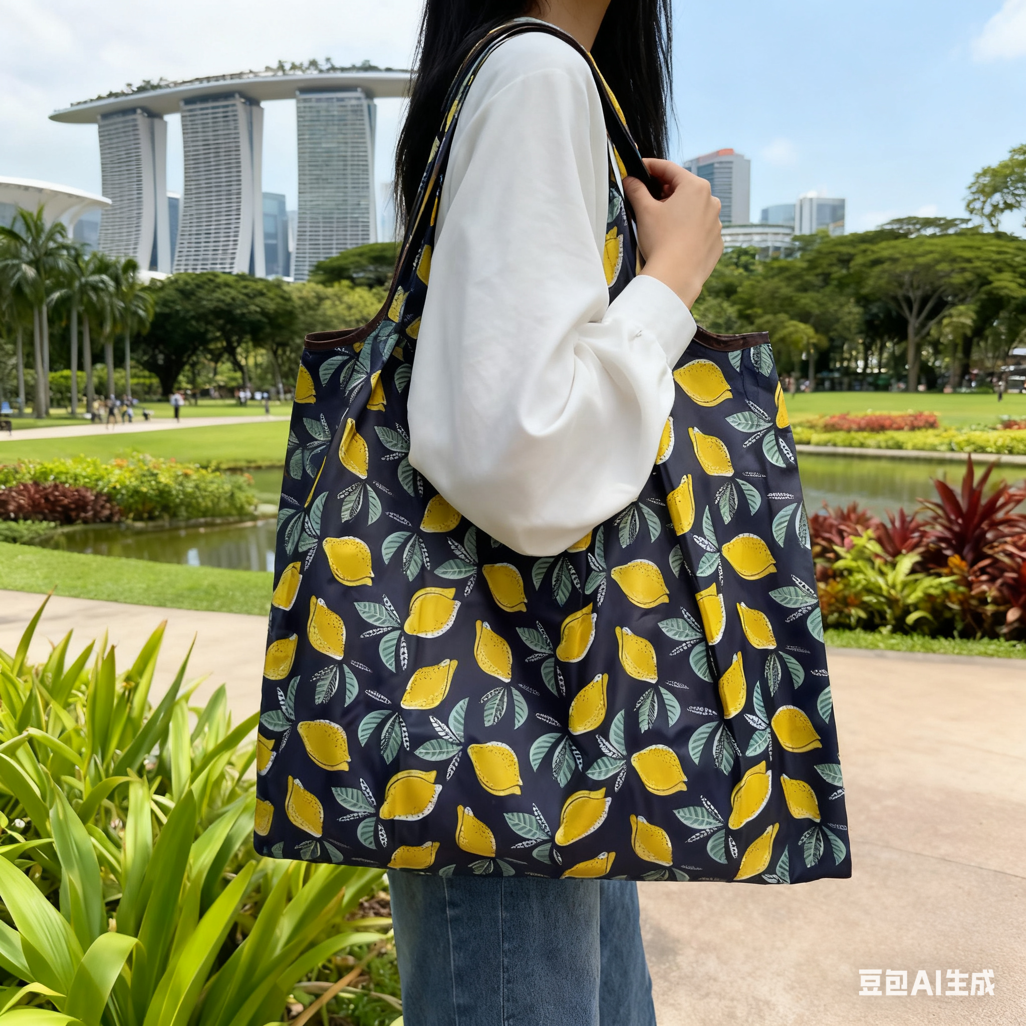 大号出口欧美手提单肩外出折叠环保购物袋卡通旅游买菜包工厂现货