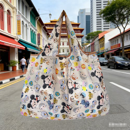 工厂现货出口大号大容量单肩便携可折叠环保购物袋超市旅游买菜包