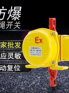 防爆双向拉绳开关EXKLT2-II带防水盒 输送带急停防爆拉绳开关
