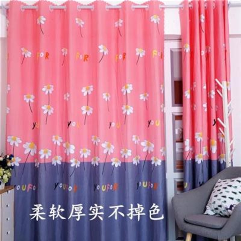 圆孔老式咖啡色客厅窗帘紫色式成品一片装饰绑带挂钩半遮光大气