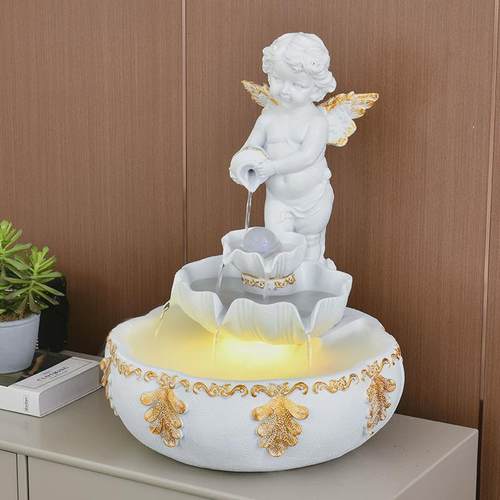 流水摆件循环水客厅加湿器家用创意鱼缸落地电视柜旁边欧式装饰品