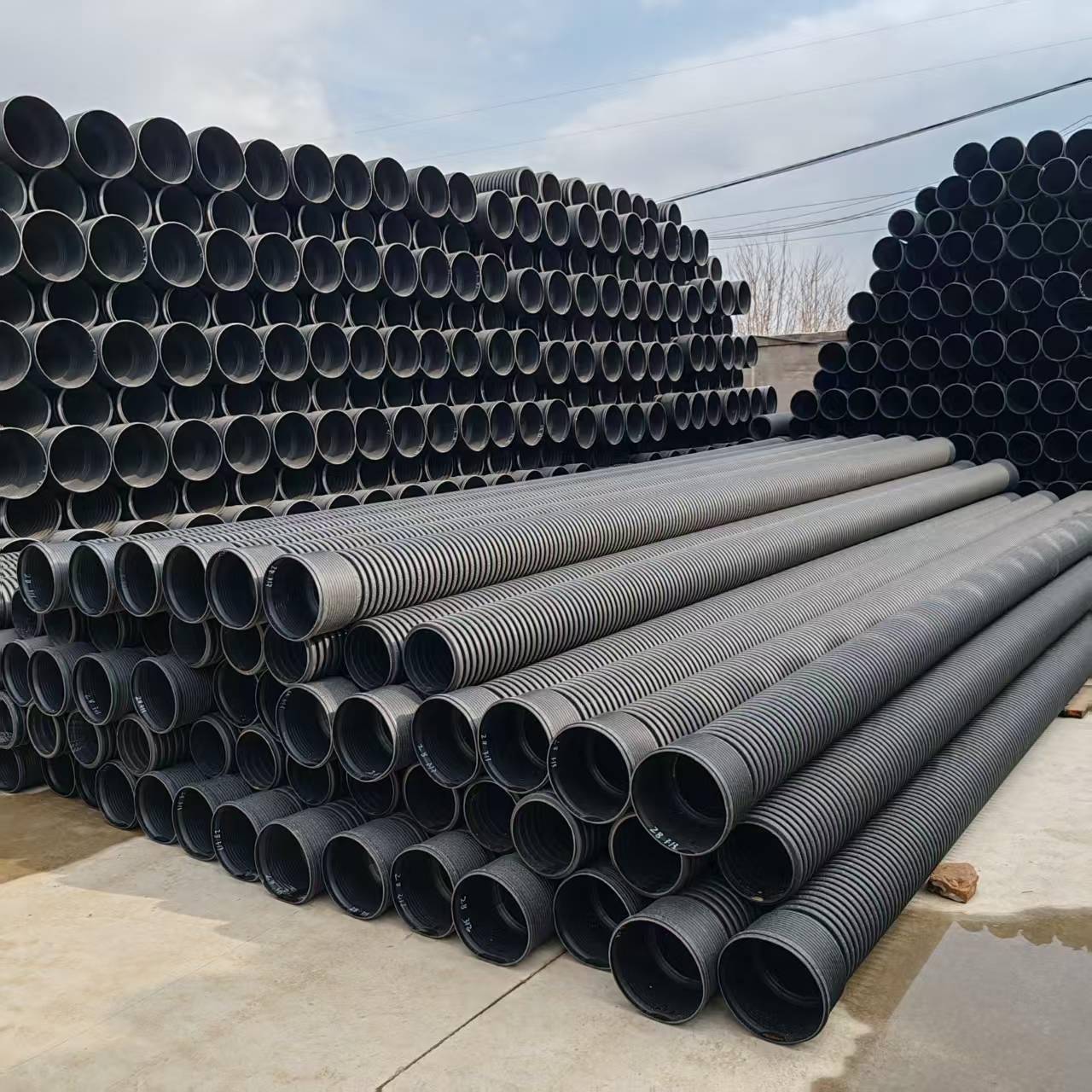 FRPP双壁加筋波纹管市政排水排污管DN300*SN10多规格管道生产厂家