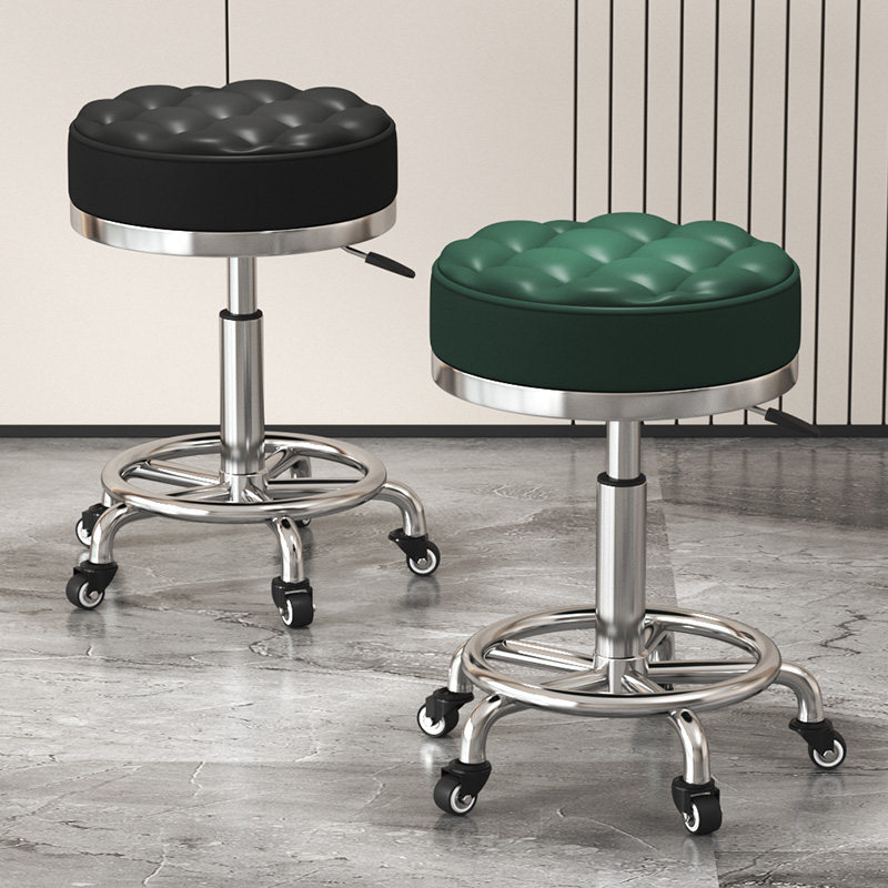 大工凳发廊专用滑轮升降圆凳理发店师傅椅子化妆凳美甲转椅美容凳