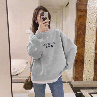 打底卫衣女内搭高级感圆领卫衣女2025年秋冬季新款加绒加厚宽松显