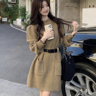 打底衣女内搭高级感可外穿配大衣小个子收腰泡泡袖针织毛衣秋冬连