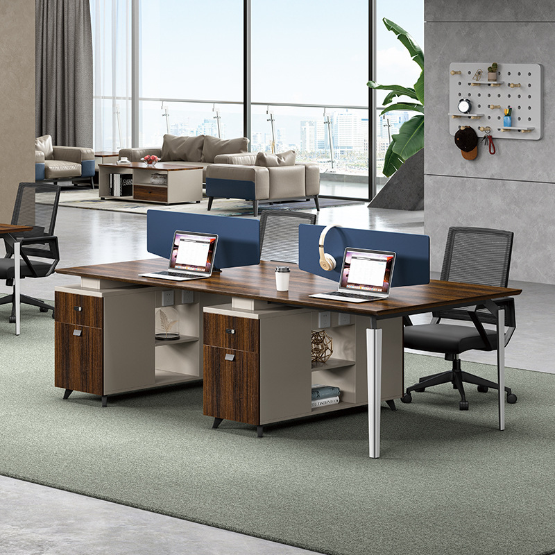 时尚简约单人办公桌 四人位职员电脑桌六人位办公桌椅组合
