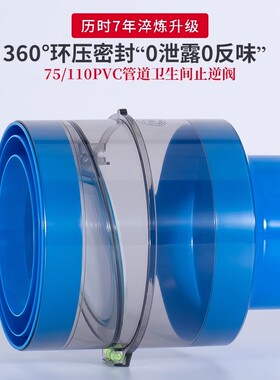 75管道卫生间排风扇止逆阀浴室浴霸排气口防反臭止回阀110 PVC管