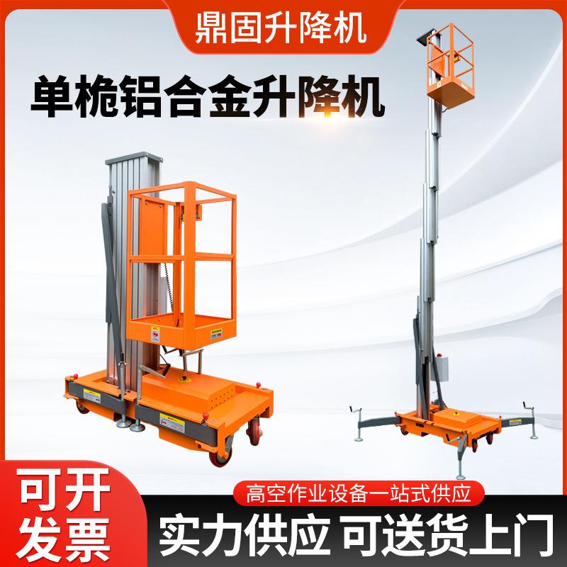苏州铝合金升降机小型电动高空作业平台室内桅柱定制升降机