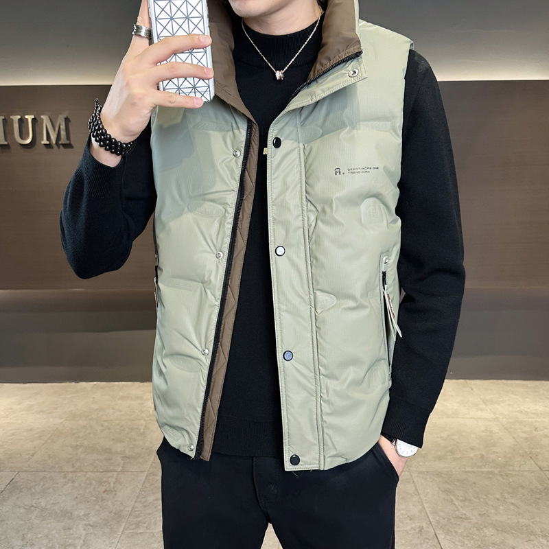 雷迪波尔冬季男士短款拼色立领羽绒服韩版修身宽松防寒服保暖外套