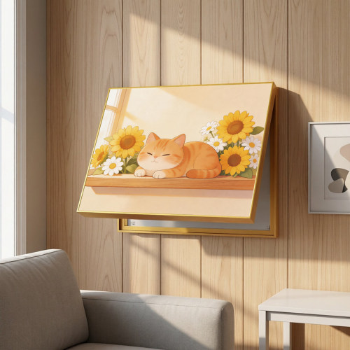 午后可爱小橘猫电表箱遮挡装饰画家用电箱遮挡电源电闸开关壁画