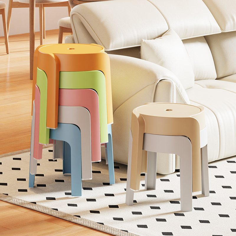 家用凳子加厚塑料小板凳t大人茶几圆凳休闲凳可叠放儿童矮凳换鞋