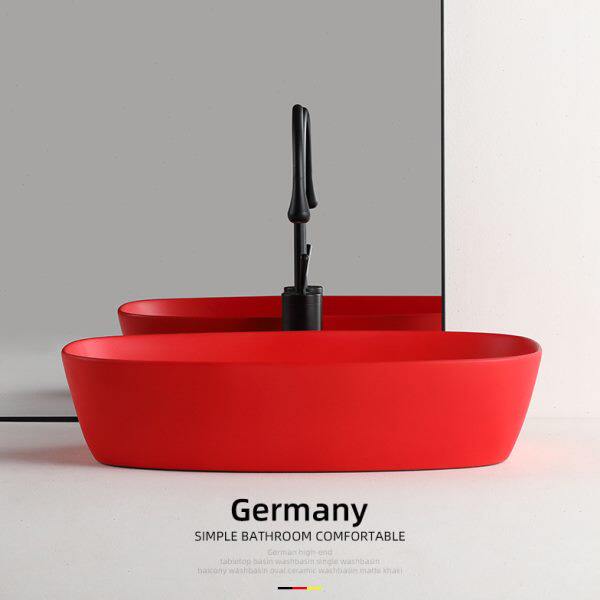 阳台洗手盆台上盆陶瓷洗脸面盆酒店卫生间椭圆盘台盆面盆家用红色