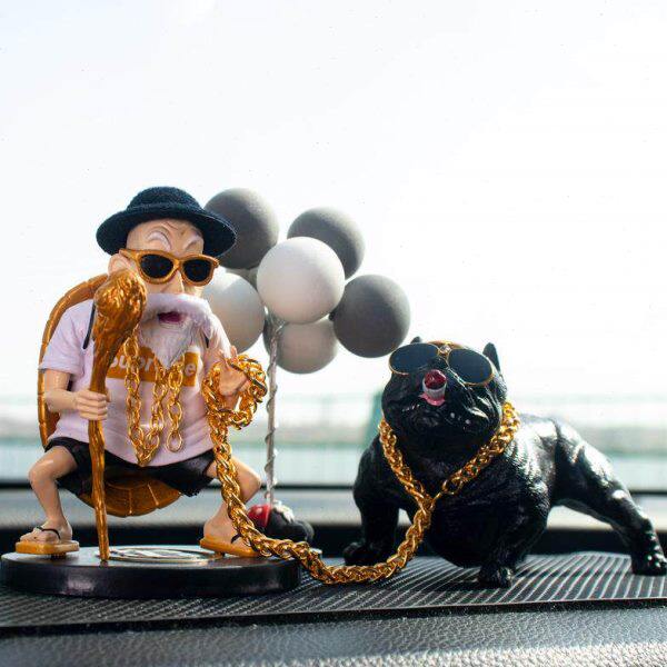 汽车摆件龟仙人个性车内创意车载装饰品潮男士公仔恶霸犬大气中控