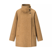 小田专享 冬新款 韩版 宽松显瘦立领绵羊毛呢外套 F806