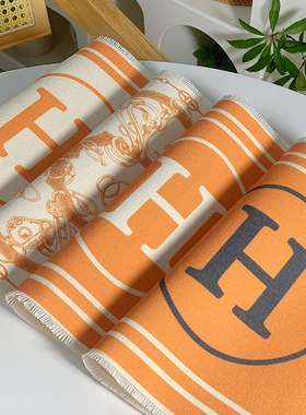 北欧橙色棉麻餐垫l防水免洗隔热杯垫高级装饰餐桌布艺现代轻奢防