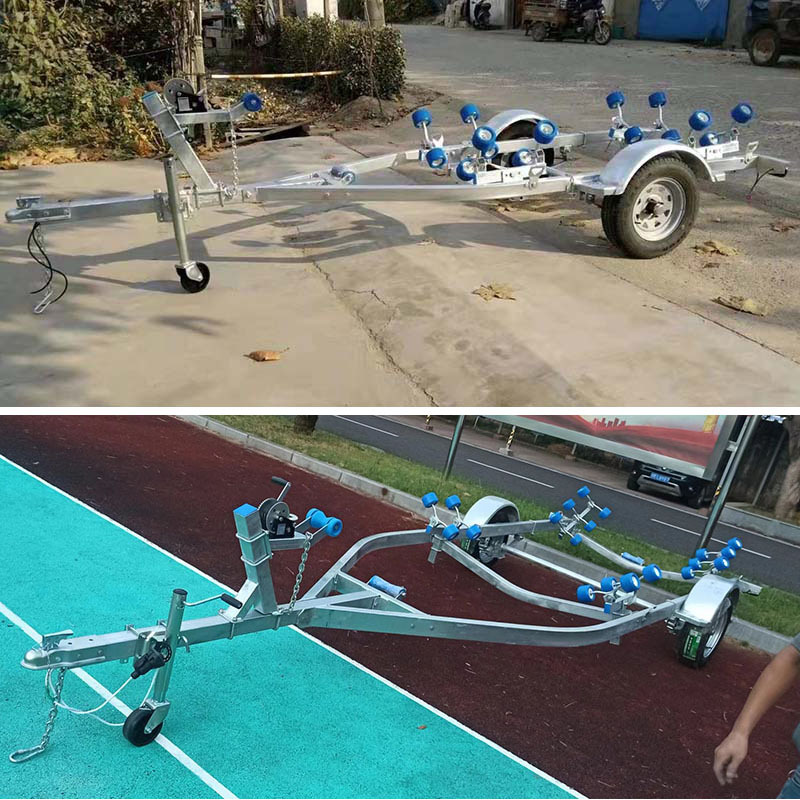 玻璃钢冲锋舟拖车 橡皮艇皮划艇 拖车 游艇快艇拖车 铝合金船拖车