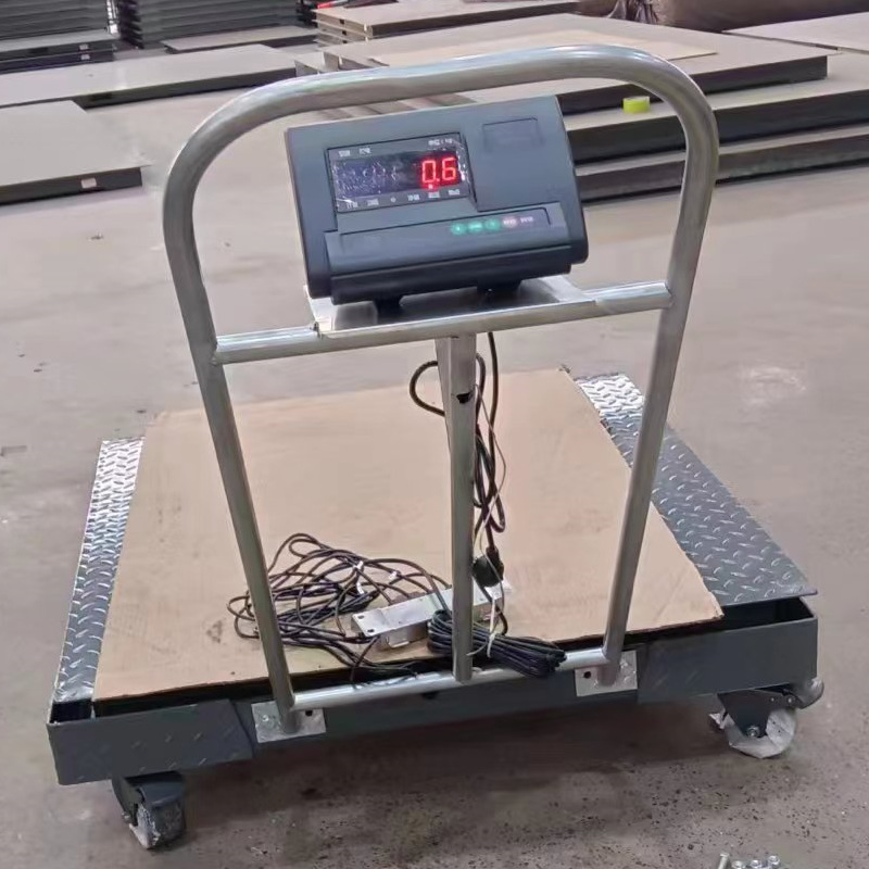 2025仓库车间用平台秤 带框双层可移动手推小地磅电子秤3吨工业称