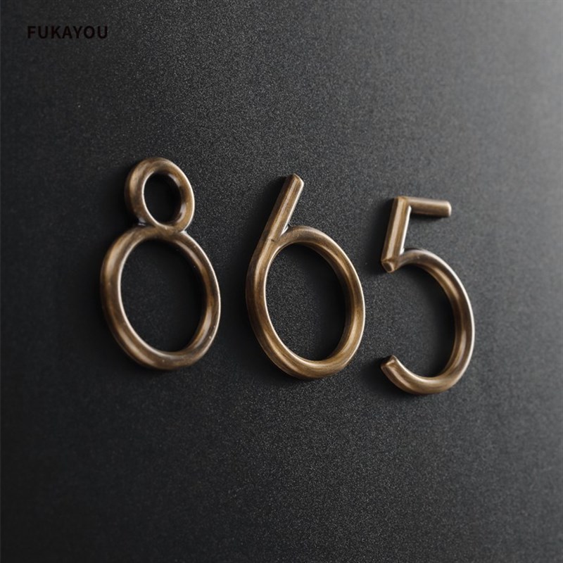 球面做旧铜字三维立体金属字纯铜数字民宿酒店门牌号房间号G家用