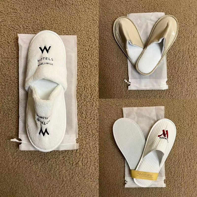 W酒店JW万豪万丽万怡五星级酒店拖鞋 防滑厚底S内绒奢牌酒店拖鞋