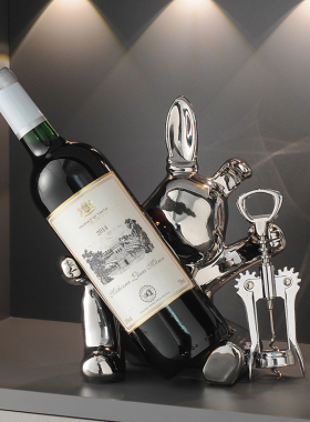 创意兔子葡e萄红酒架摆件酒柜装饰品轻奢高档餐边柜子现代简约摆