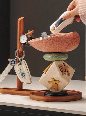 八方来财石来运转入户进门w口家居玄关鞋柜钥匙收纳盒装饰品摆件