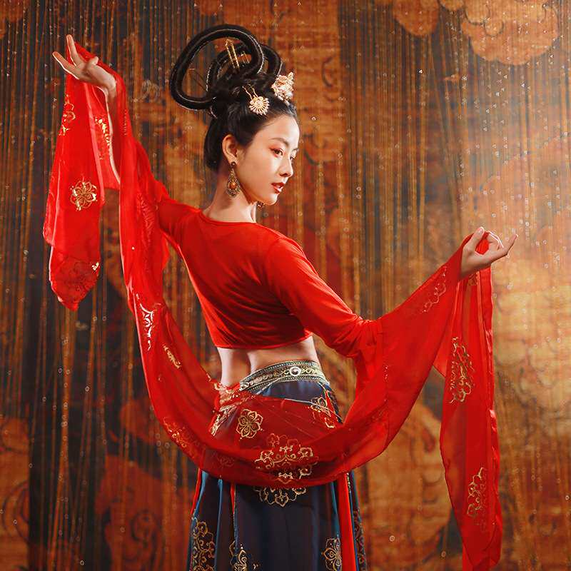 西域敦煌舞蹈服飞天舞汉服演出服敦煌古典舞汉服舞台服敦煌舞蹈服
