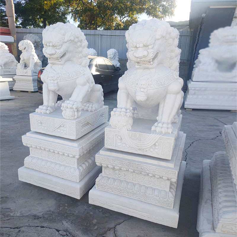 石雕狮子 汉白玉精品石狮子酒店 家用别墅门口狮子摆件厂家现货