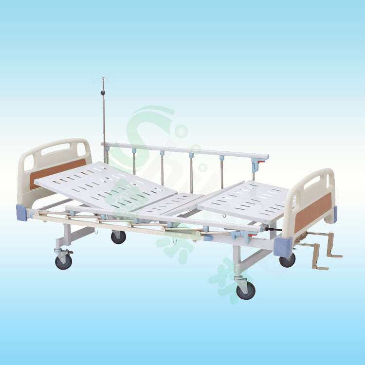 ABS手动双摇床 住院护理病床 病房三折病床 手动监护床双摇三折床