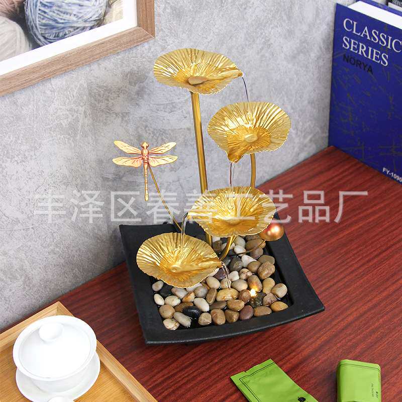 简约招财流水摆件桌面办公室玄关电视柜茶几装饰景观摆件招财流水
