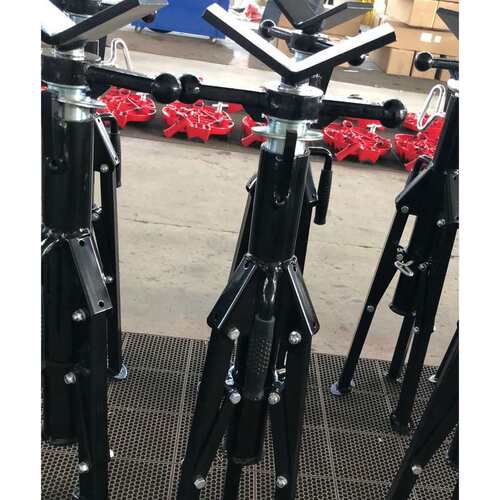 伸缩三脚支架重型管道支撑架 可调节高度V型滚轮支架现货供应
