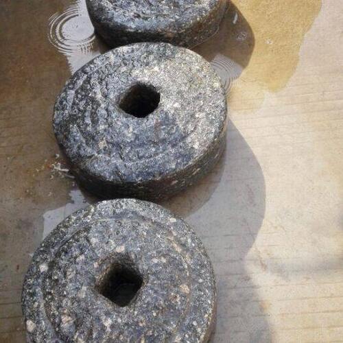 老石头钱 铺地石 花盆底座茶盘配件民俗老物件精品摆件老石槽磨盘