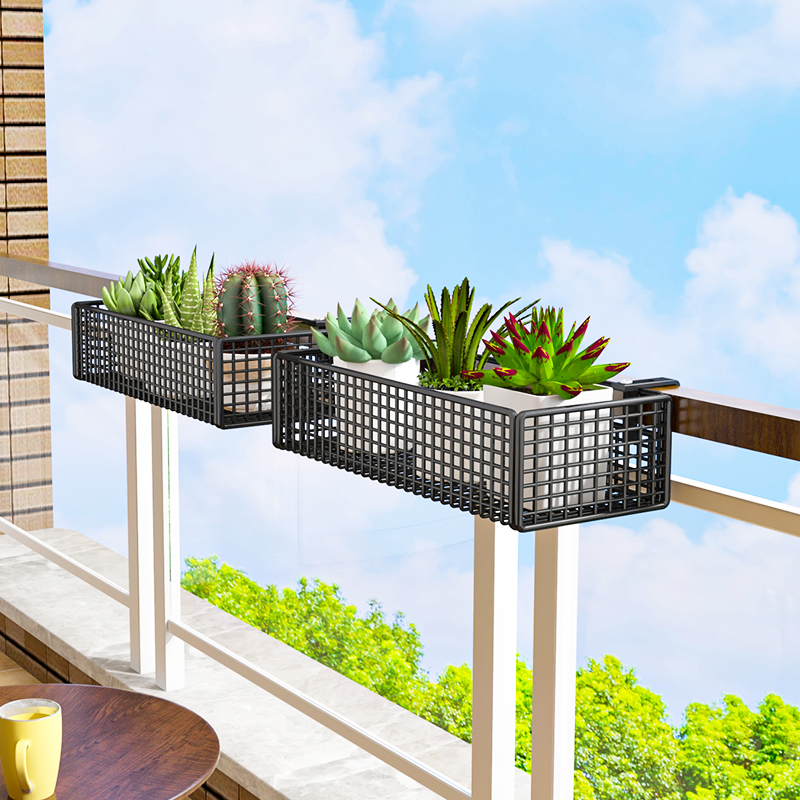 阳台花架窗台悬挂置物架栏杆x花盆托架护栏植物架办公室工位绿植